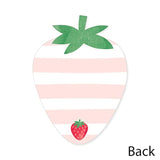 Big Dot of Happiness Berry Sweet Strawberry - Shaped Thank You Cards - Fruit Themed Birthday Party or Baby Shower Thank You Note Cards with Envelopes - Set of 12