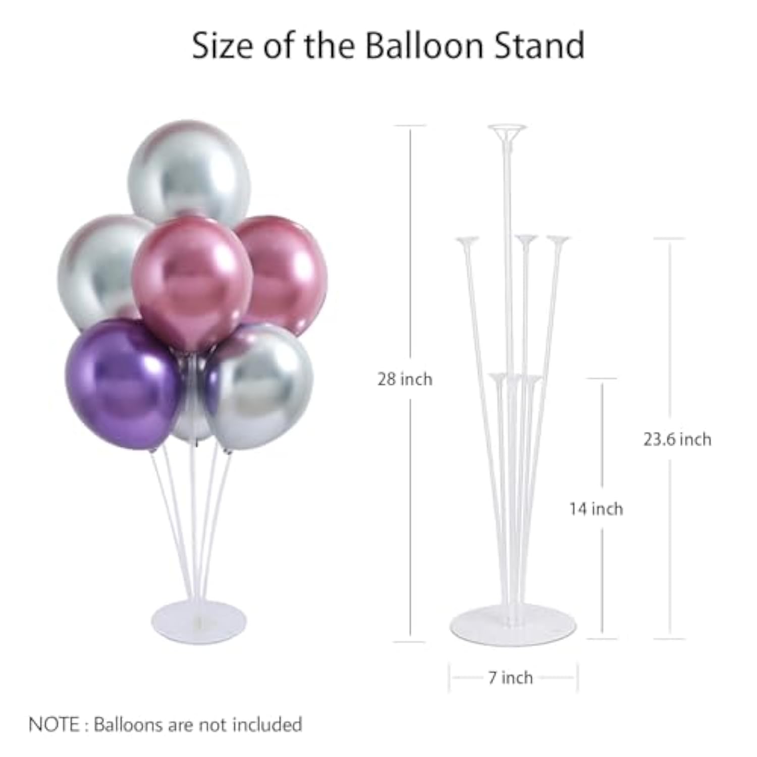 10 Sets Balloon Stand Kits, Balloon Sticks Holder With Base For Table Centerpiece Graduation Birthday Baby Shower Party Decorations