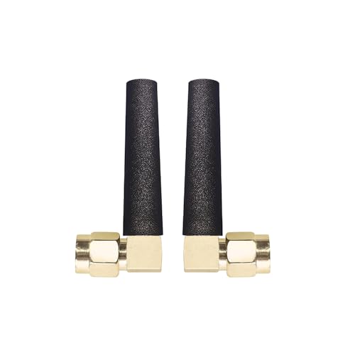 2-Pack Mini Gsm 3G 4G Lte Right Angle Sma Male Antenna, Compatible With Router Hunting Game Camera Network Card Ip Camera Video Security Camera Cellular Camera Vehicle Iot 4G Antenna