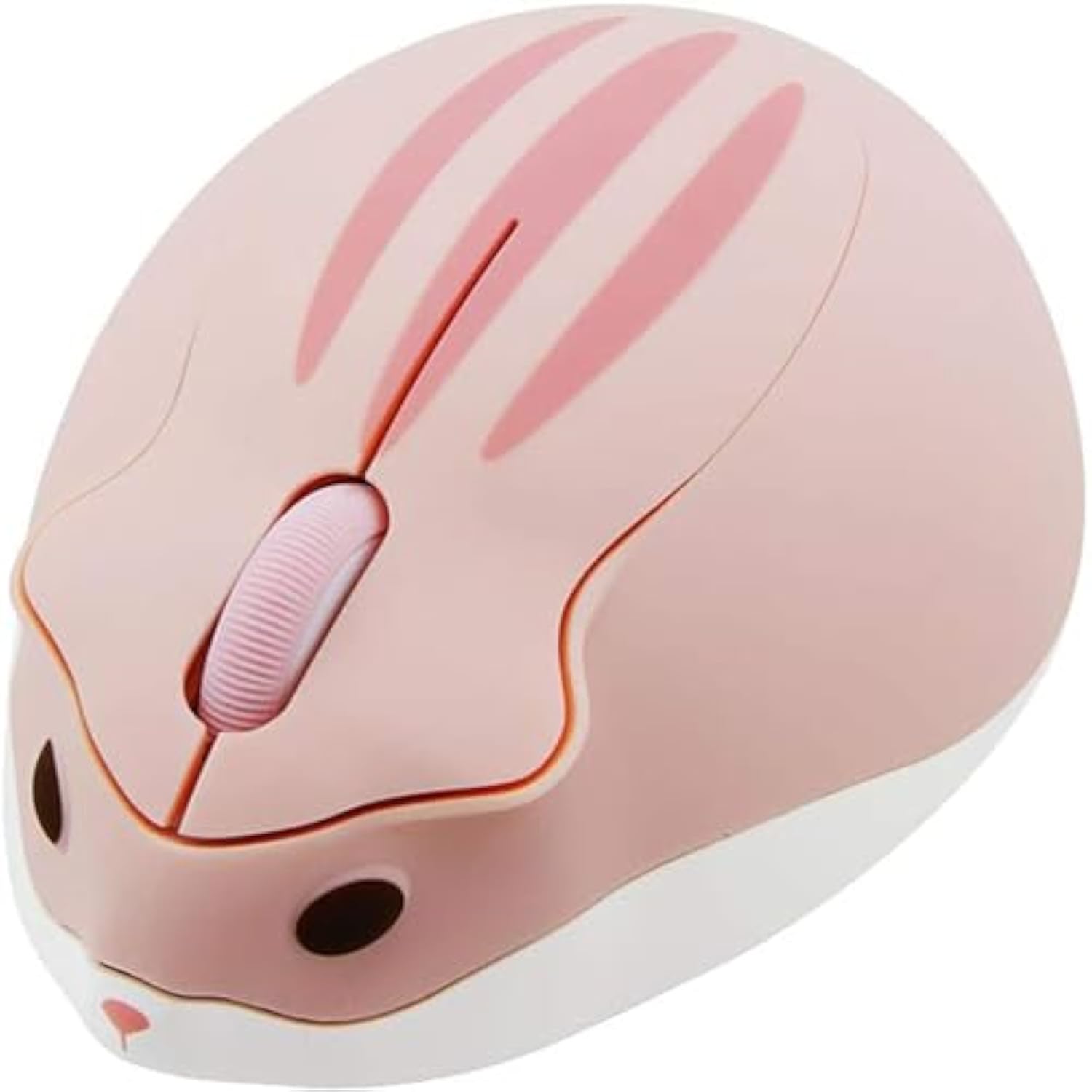 Wireless Bluetooth Mouse Cute Cartoon Animal Hamster Shape Mouse Silent Portable Optical 1200 Dpi Ergonomic Cordless Computer Mice With No Usb Receiver For Pc Laptop Tablet Mac Ipad Girl Gift(Pink)
