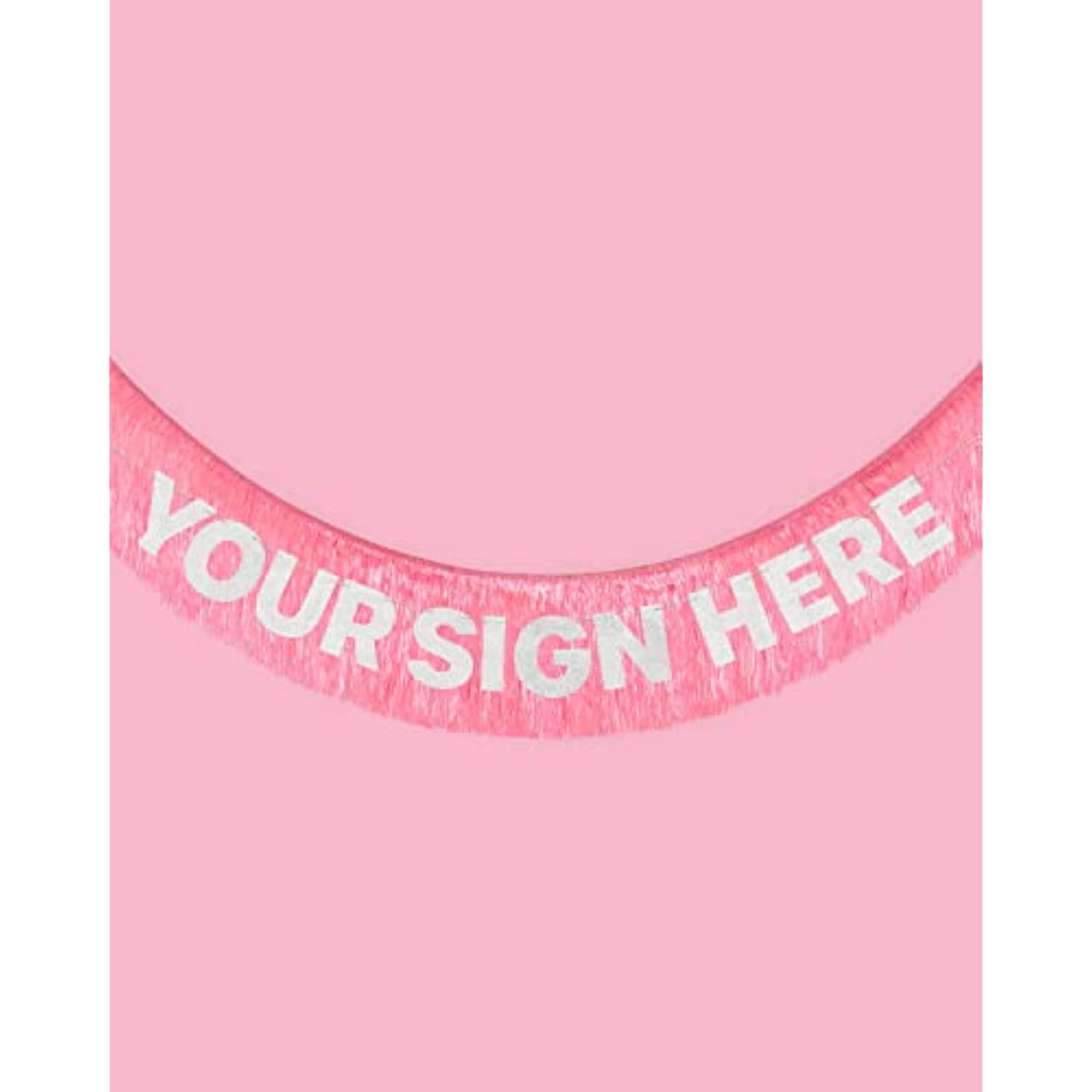 Pink Iridescent Fringe Banner 5Ft Bachelorette Birthday 21St HBD Photo Booth Decor