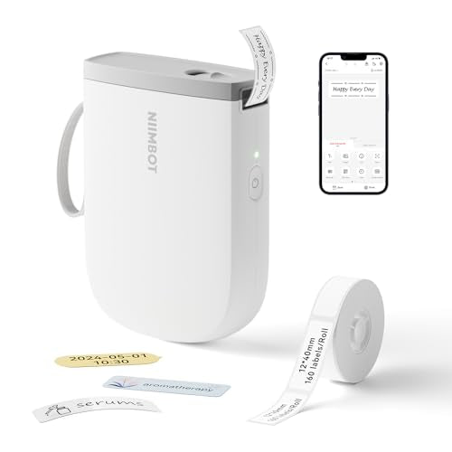 D11 New Version Label Maker Machine With Tape,300Dpi Bluetooth Label Printer, Portable Thermal Printer,Sticker Maker For Organizing Home Office School,White