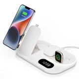 4 In 1 Fast Wireless Charger Nightlight Clock, 4 In 1 Wireless Charging Station With Led Clock, Compatible With Iphone 15 14, Galaxy S24 S23 And Newer, Airpods, Galaxy Buds, Apple Watch
