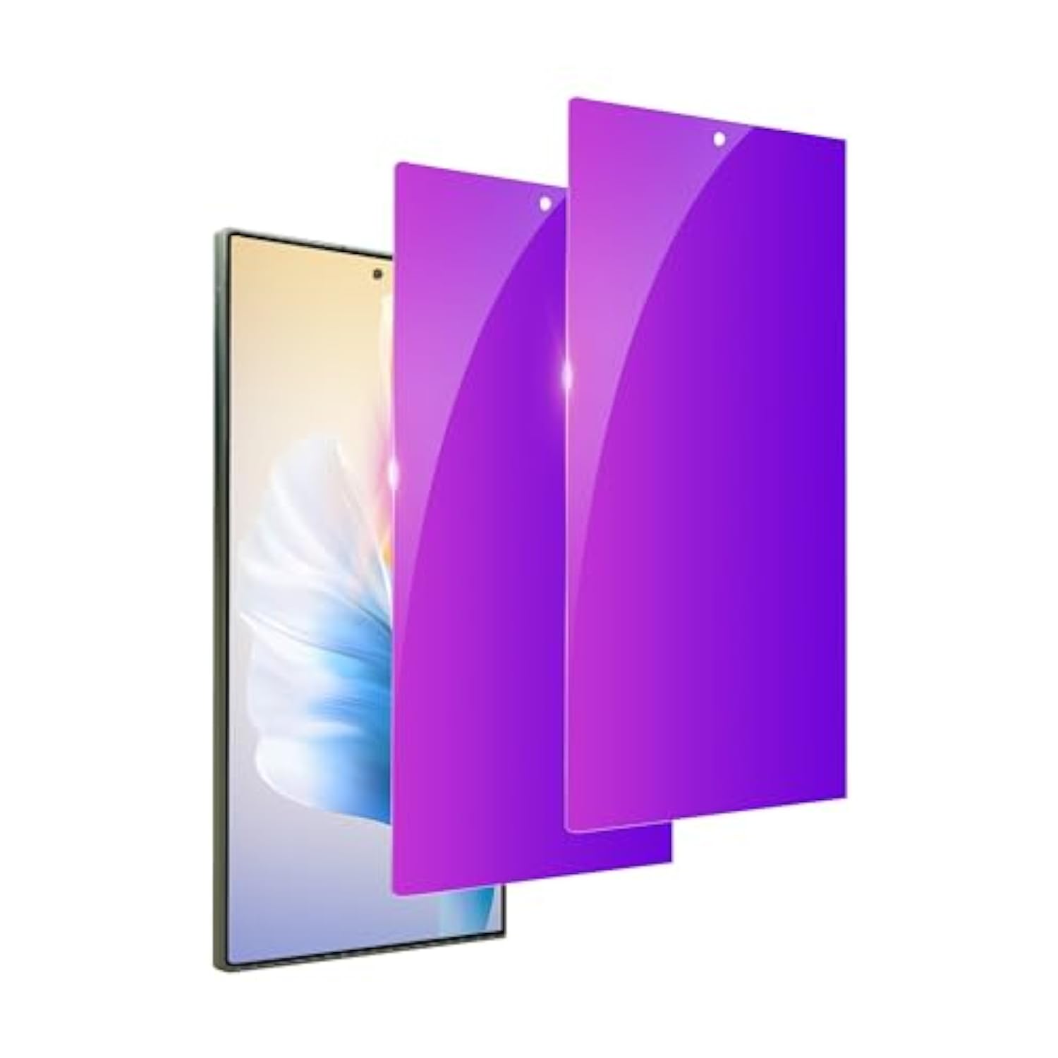 2 Pack For Samsung Galaxy S25 Privacy Screen Protector[Rose-Purple][0.08S Fingerprint Unlocked] Film 6.2'', Eye Protection, Anti-Bubble, Full Coverage