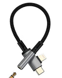 Aux to USB C Lightning for iPhone 17 16 15 14 13 Pro Max (2in1) 3.5mm Audio Adapter Headphone Jack Dongle Cable Female Car Port Splitter Compatible