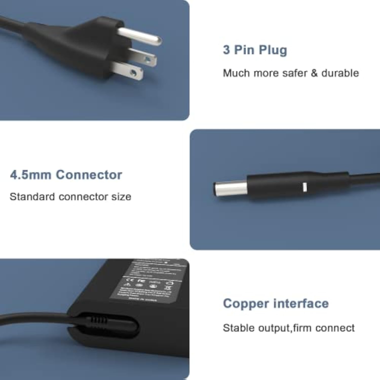 130W Ac Adapter Laptop Charger Compatible With Dell Xps 15 7590 9560 9570 9530