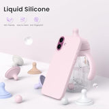 iPhone 16 Plus Case 6.7 Chalk Pink Slim Liquid Silicone Protective Cover