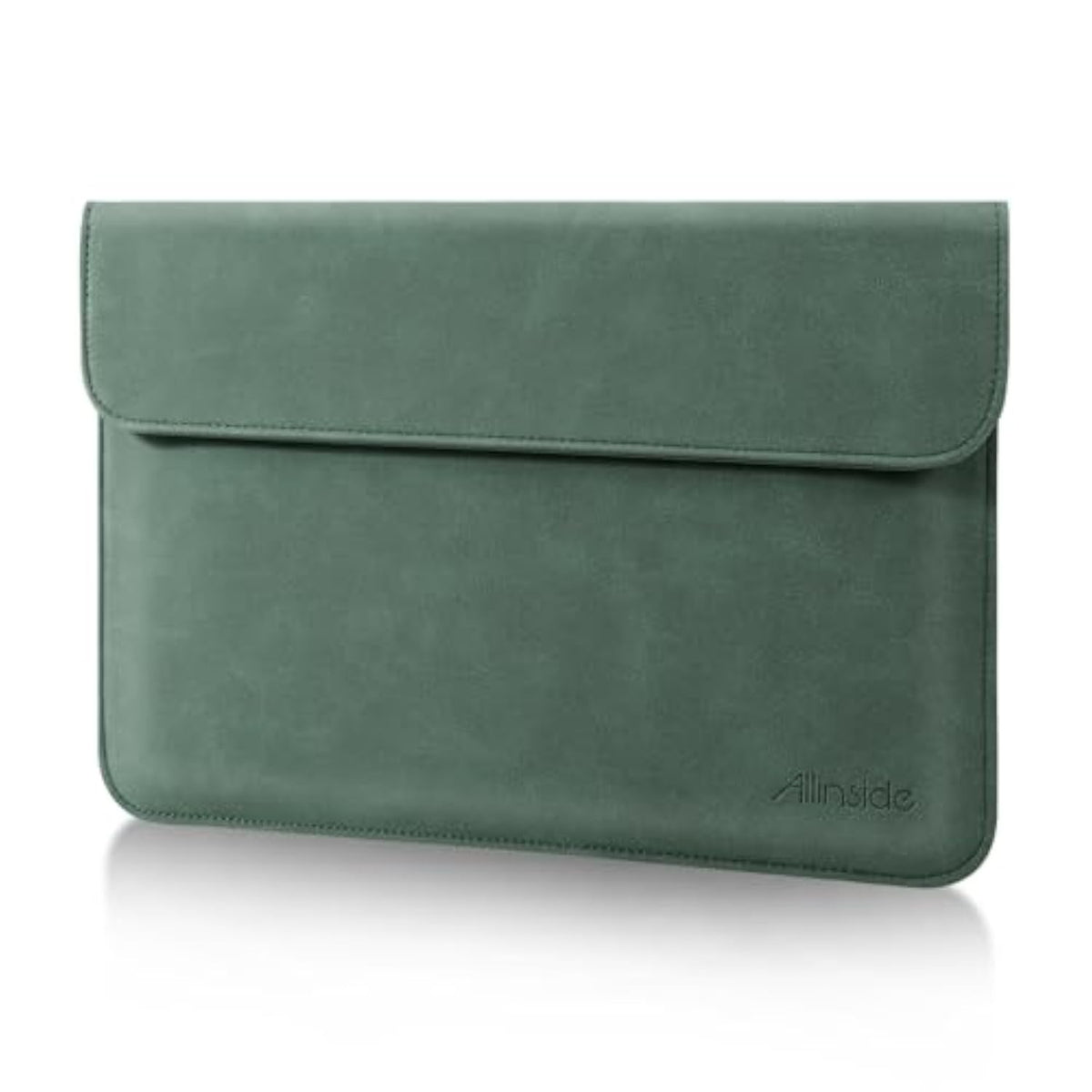 13 Inch Laptop Sleeve Case For Macbook Air 13 2018-2025 (A2681/A3113/A3240/A2337)/Macbook Pro 13 2016-2022 (A2289/A2251/M1/M2 A2338), Pu Leather Envelope Laptop Case, Dark Green