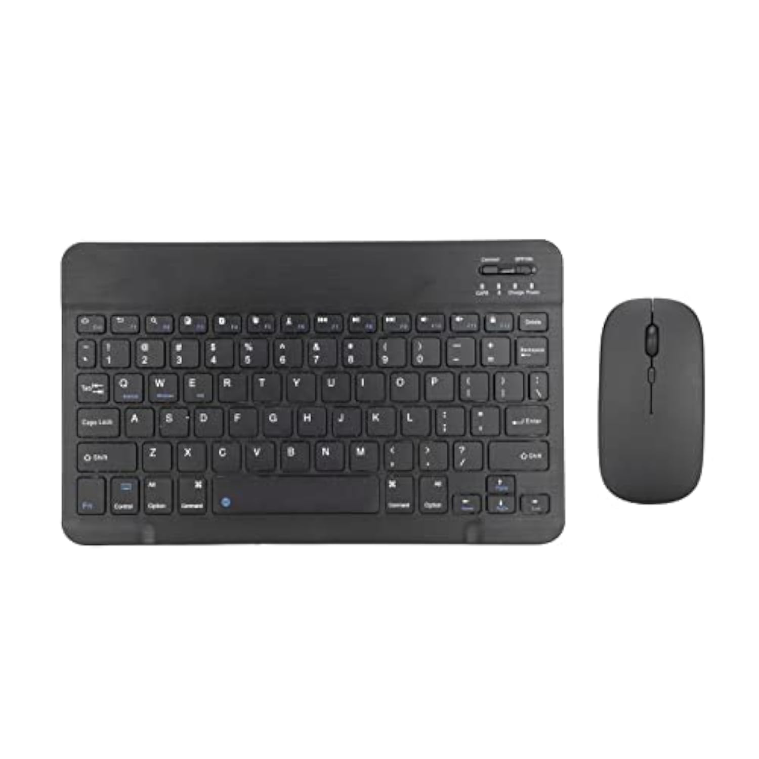 Bluetooth Keyboard And Mouse Combo, Ultra Slim Wireless Keyboard With Rechargeable & 1600Dpi Adjustable Mouse Compatible With Pc Laptop Tablet Phone (Black)