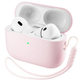 Compatible with AirPods Pro 3 Case 2025, Full Protective Hybrid Silicone for AirPods Pro 3rd Generation Case, Front LED Visible Skin Cover-Chalk Pink