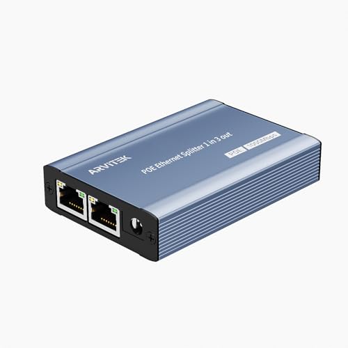 High Speed Poe Gigabit Ethernet Splitter 1 To 3, 1000Mbps Internet Network Splitter 1 In 3 Out, Poe Power Supply, 3 Port Poe Switch Lan Splitter For Camera