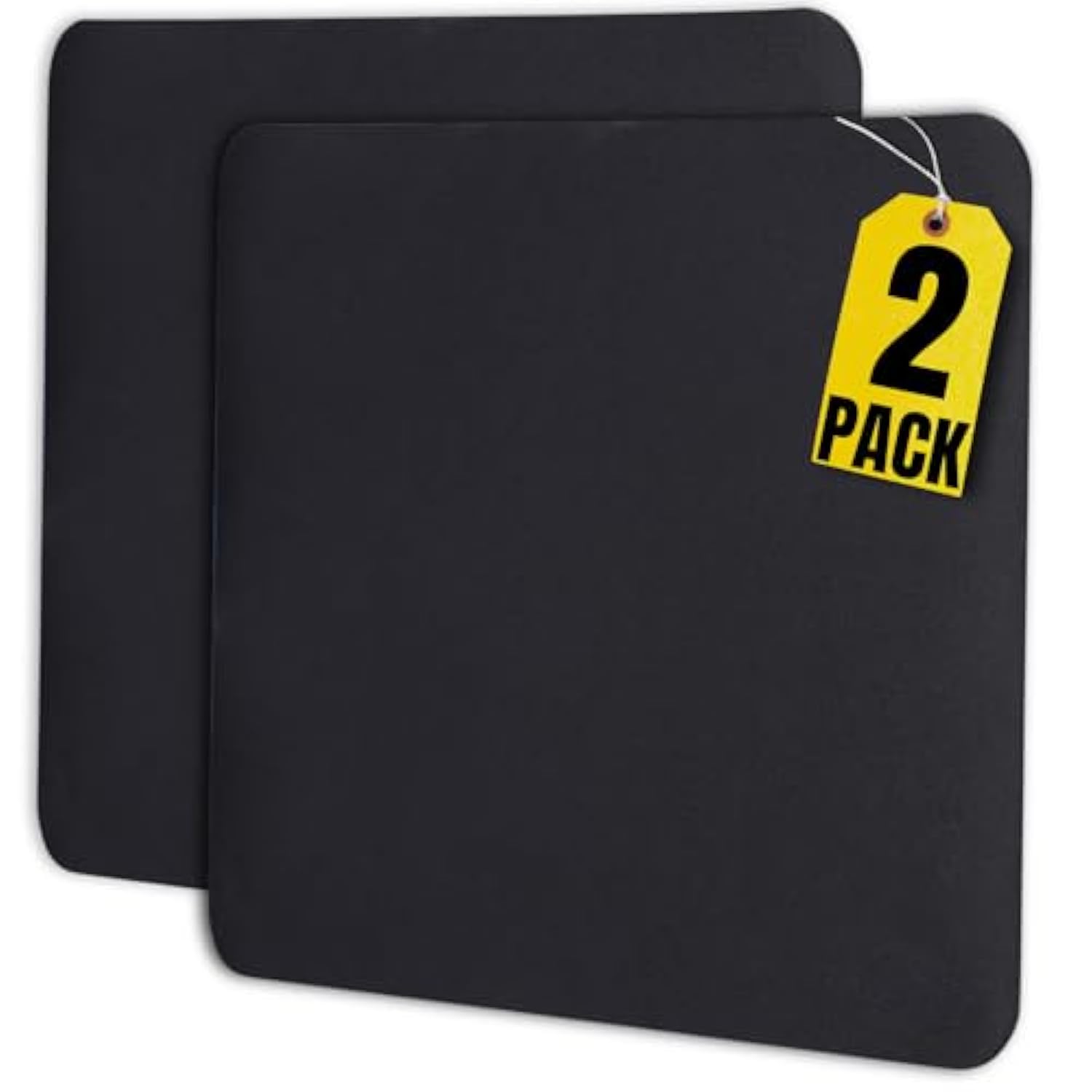 Mouse Pads, 9" X 7.5", Black, 2 Pack