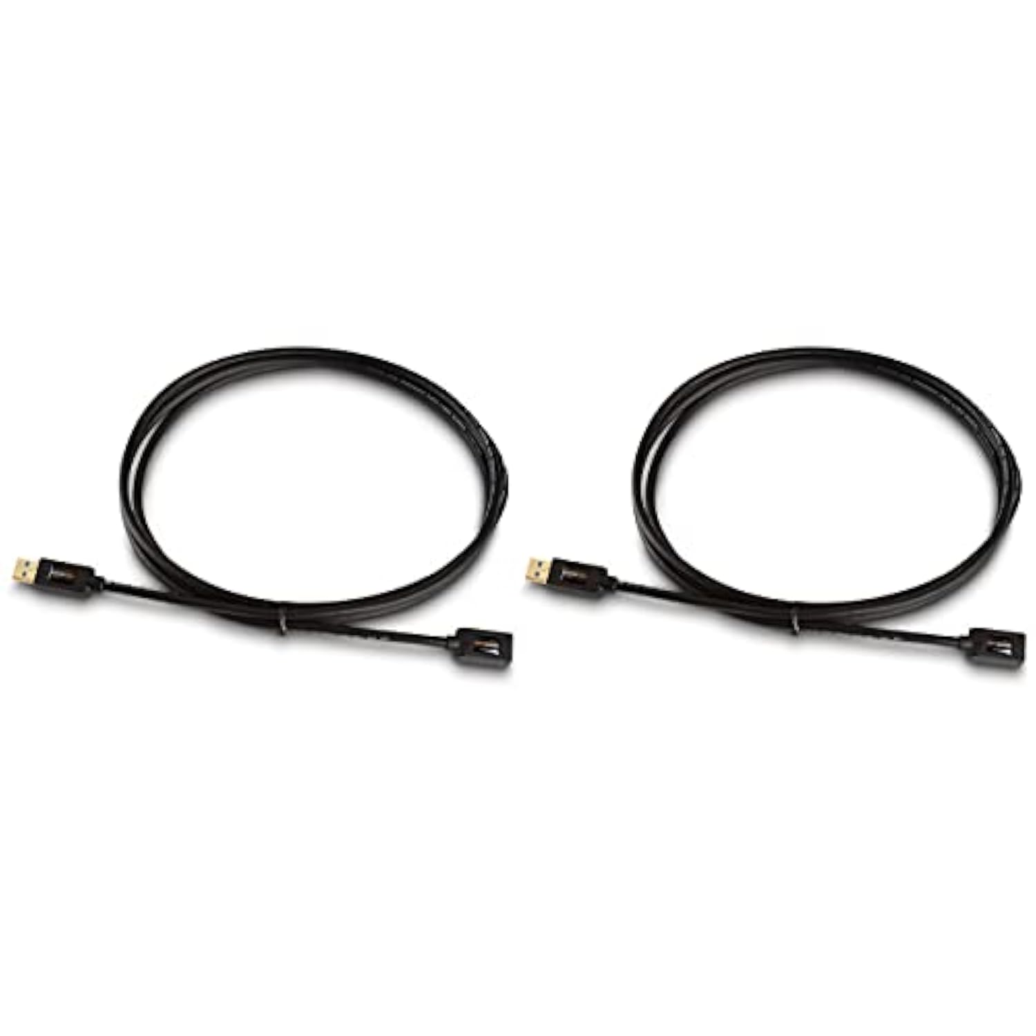 2-Pack Usb-A 3.0 Extension Cable, 4.8Gbps High-Speed, Male To Female Gold-Plated Connectors, 6 Foot, Black