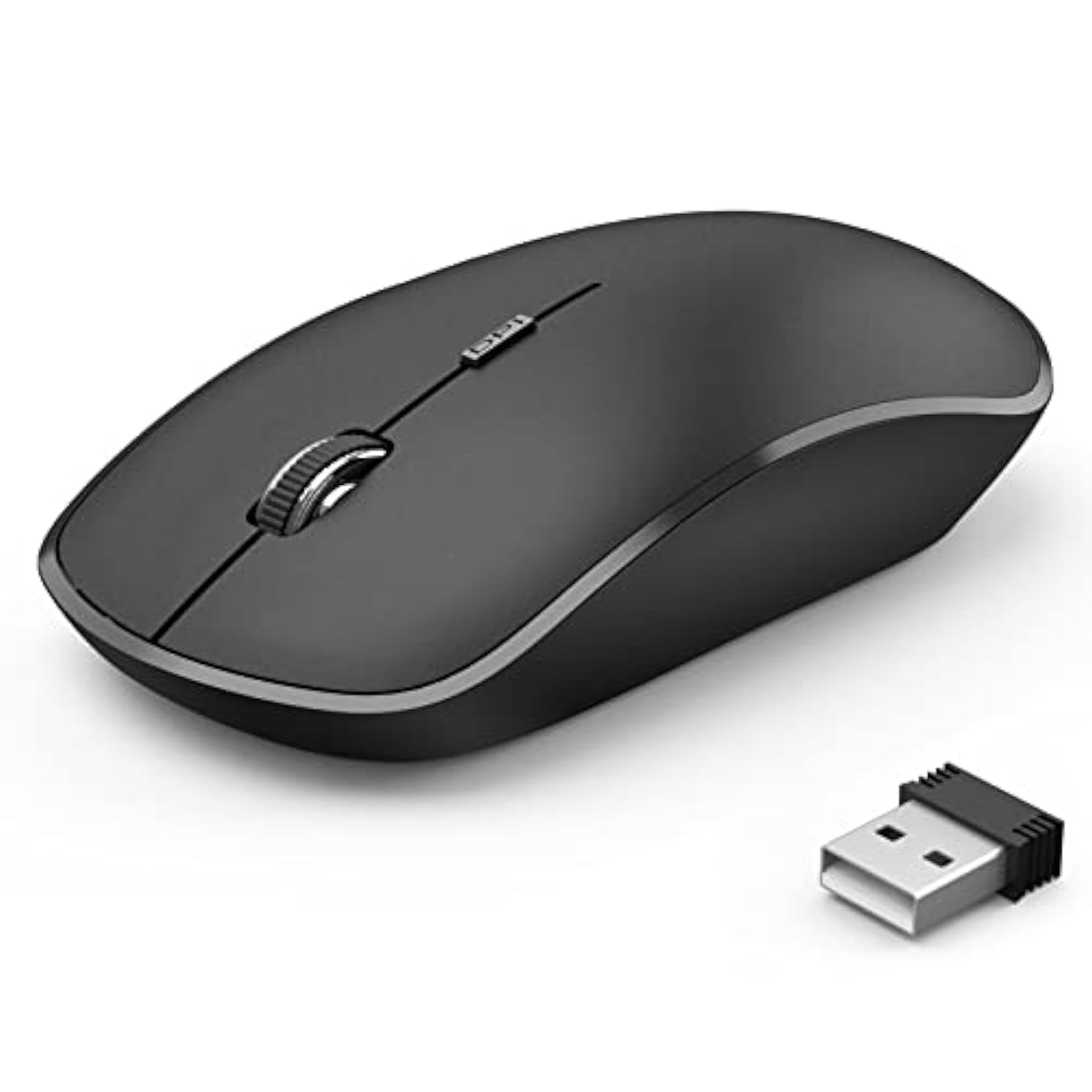 Wireless Mouse, 2.4G Portable Slim Silent Computer Mouse Wireless With Usb Nano Receiver, 2400 Dpi, For Notebook, Laptop, Pc - Black
