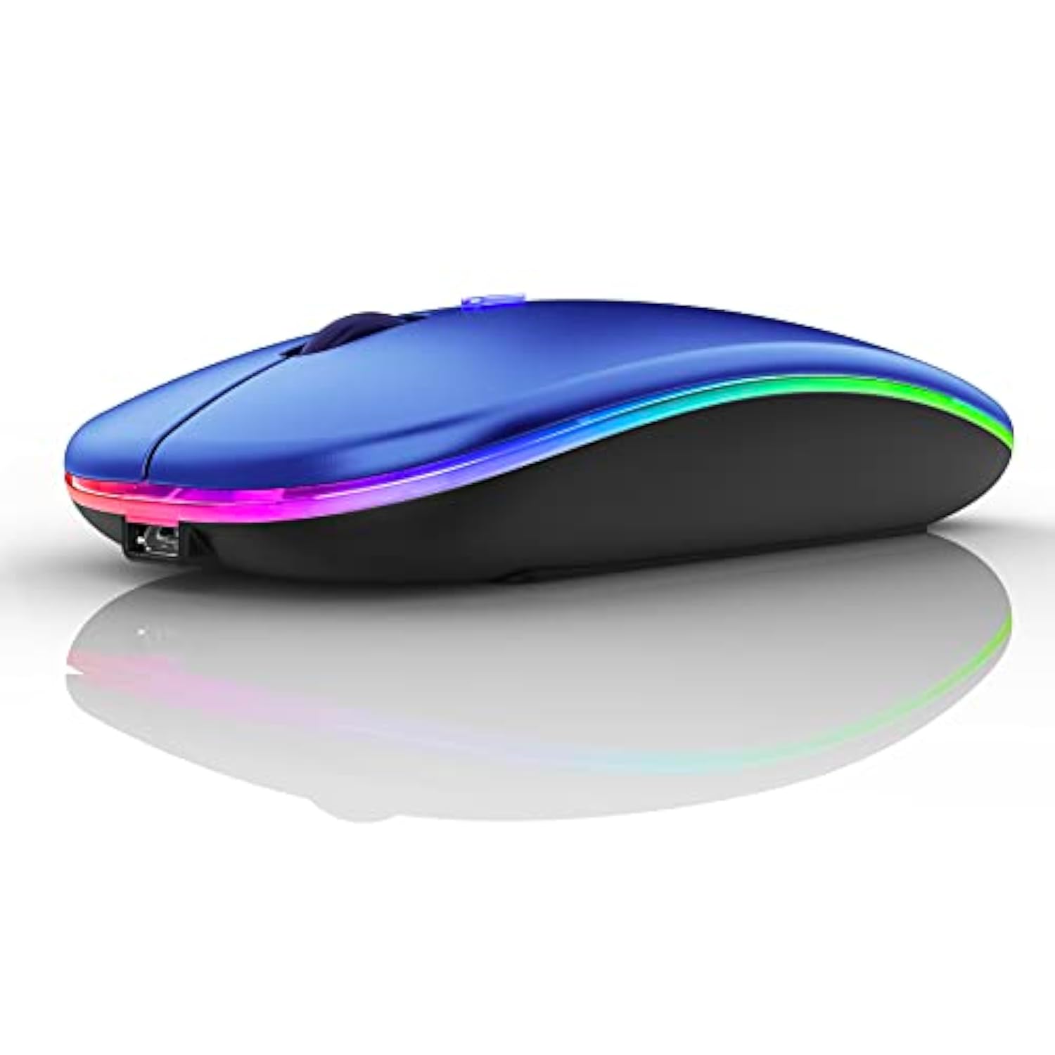Bluetooth Wireless Mouse For Laptop Mac Macbook Macbook Air Macbook Pro Pc Desktop Computer Windows Chromebook Notebook (Blue Black)