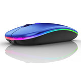 Bluetooth Wireless Mouse For Laptop Mac Macbook Macbook Air Macbook Pro Pc Desktop Computer Windows Chromebook Notebook (Blue Black)