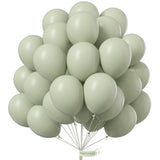 Sage Green Balloons 50Pcs 12 Inch Boho Dusty Olive Green Latex Balloons For Birthday Baby Shower Graduation Engagement Wedding Dinosaur Jungle Golf Football Theme Party Decorations Green-F32
