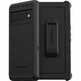 OtterBox Pixel 6 Pro Defender Series Case - BLACK, rugged & durable, with port protection, includes holster clip kickstand