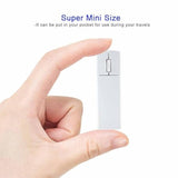 Wireless Mini Rechargeable Travel Mouse, 2.4G Ultra Slim Portable Computer Mouse With Receiver Storage For Laptop/Pc/Mac - White