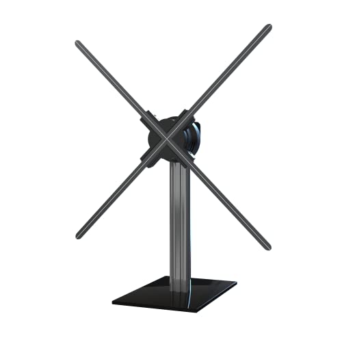 3Dhologramfan Desktop Stand With Tempered Glass Base And Aluminum Alloy Frame, Suitable For 27.5" Or Smaller Fans(Desktop Stand (Height 15"))