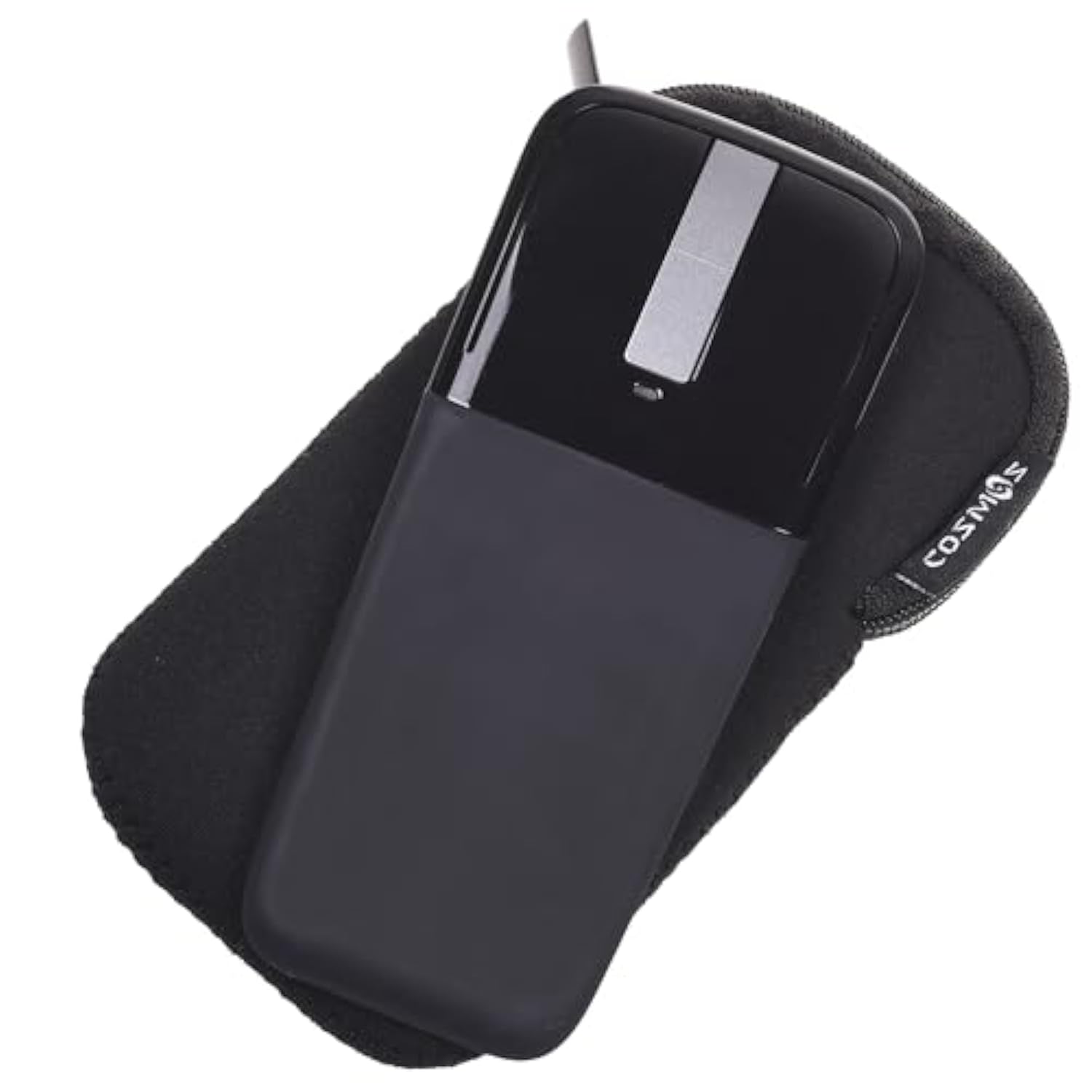 Cosmos Black Neoprene Zipper Carrying Protection Sleeve Case Pouch Cover Compatible with Microsoft Arc Touch Mouse (Black)