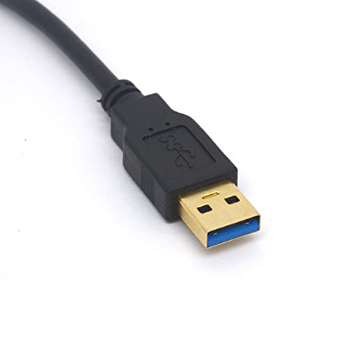 Angled USB Micro b Locking Screw Cable USB A Male to Micro B with Dual Locking Screw Charging and Data Cord for HDD, Nikon D800 D800E 30cm (90