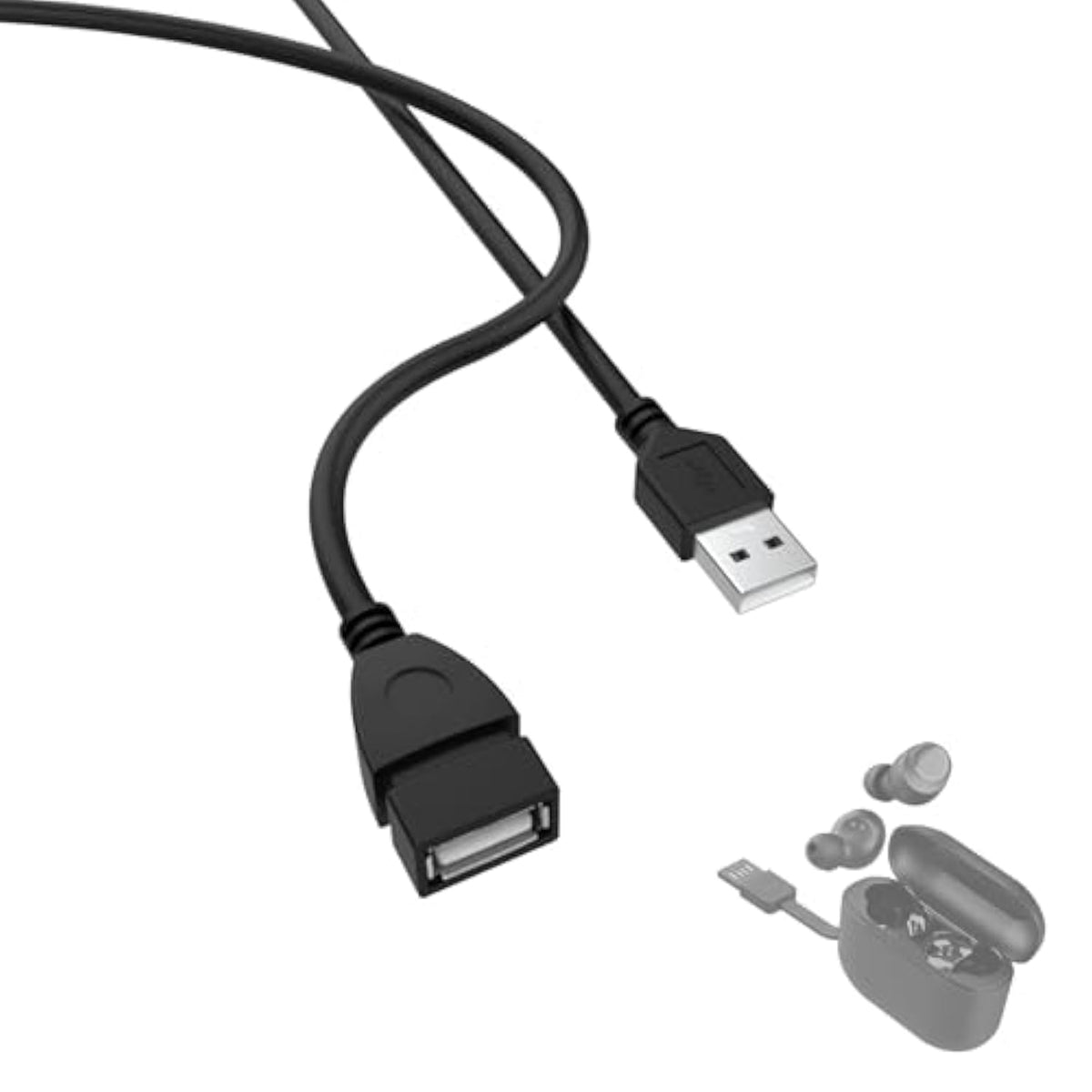 Usb Extension Charger Cable For Jlab Go Ai Pop/Sport, Jlab Epic Air Anc/Sport