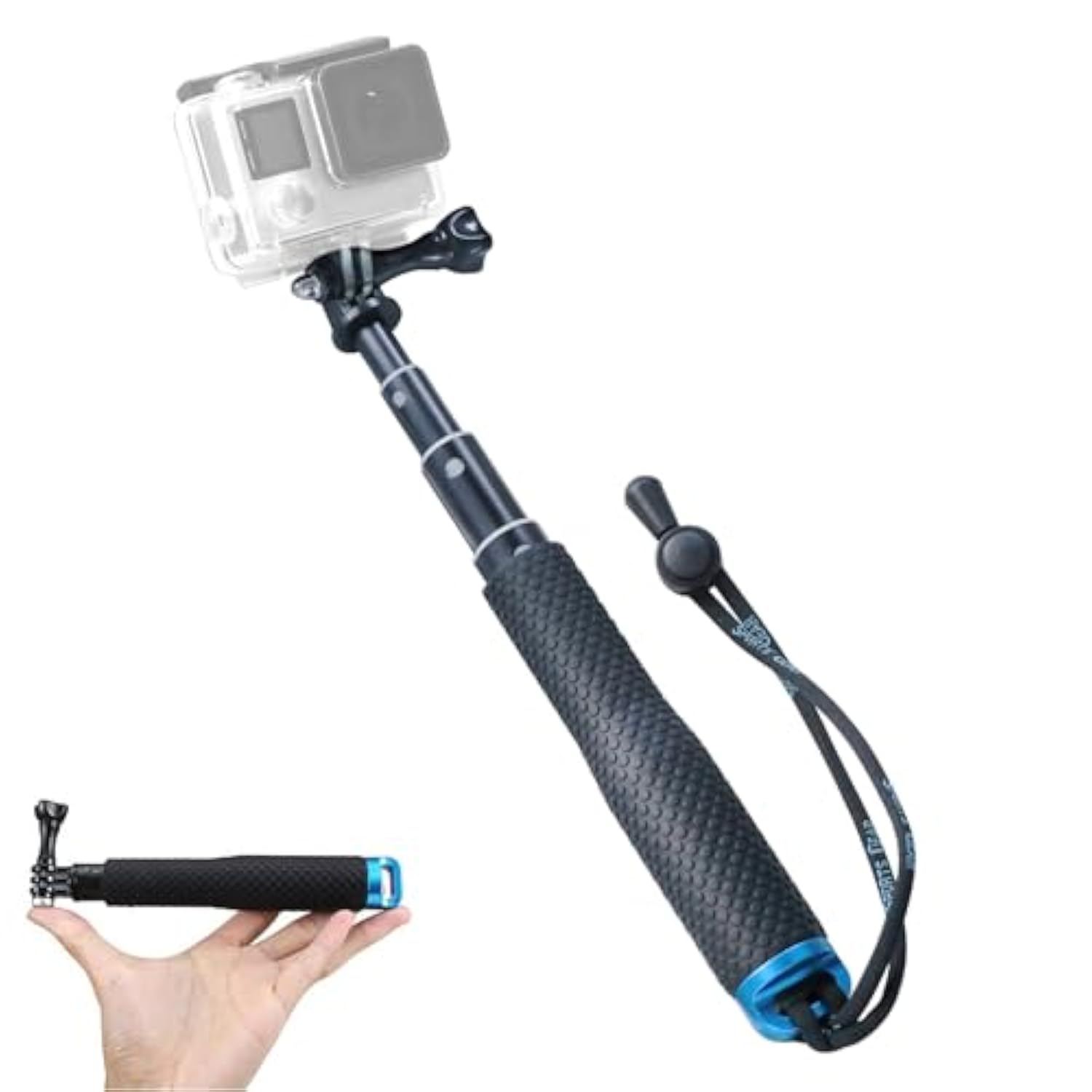 19 Inch Compact Selfie Stick Adjustable Waterproof Monopod for GoPro and Action Cameras