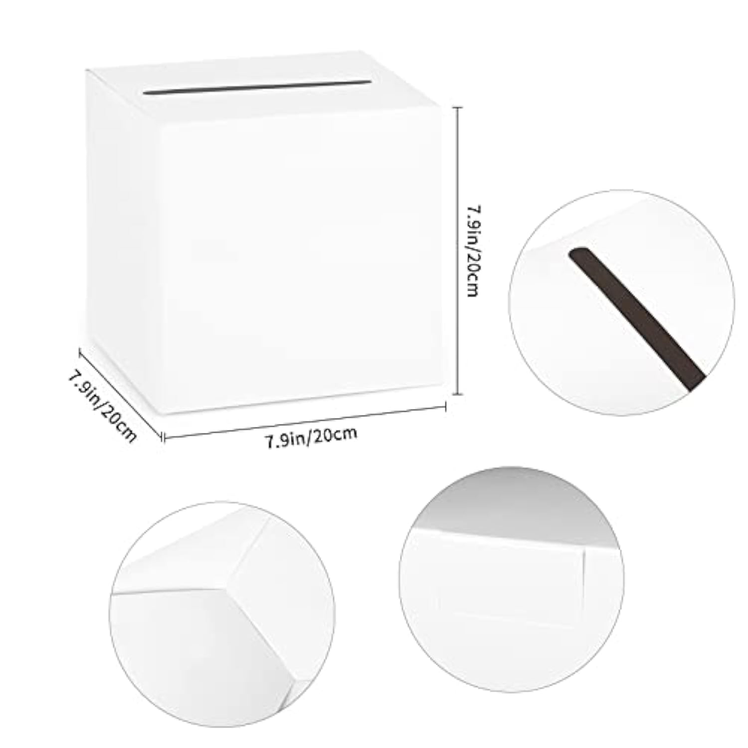 White Card Box Wedding Favors Post Box Cardboard Receiving Money Box Holder For Wedding Reception, Baby Showers, Anniversary, Birthday Party, Graduation Table Centerpiece Decorations