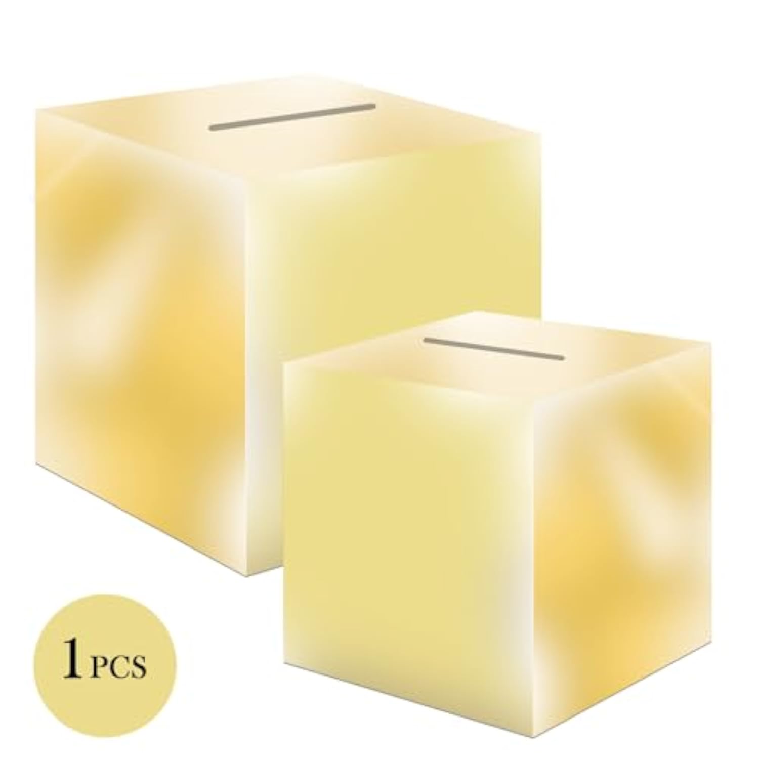 10" gold money box for wedding cards, cash, and raffle tickets at receptions and showers