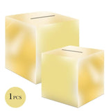 10" gold money box for wedding cards, cash, and raffle tickets at receptions and showers