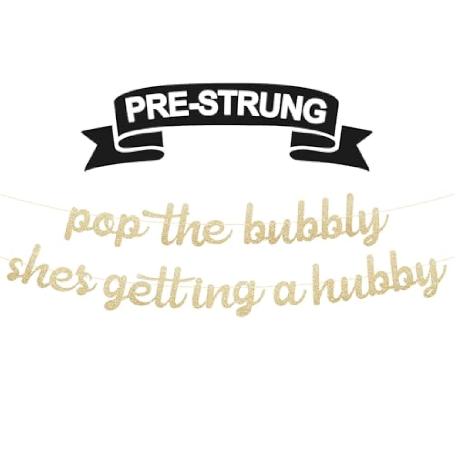 Pre Strung Glitter Bridal Shower Decorations Banner, Bride To Be Sign Bachelorette Party Banner Bridal Shower Garland For Engagement Wedding Party Decorations Decor