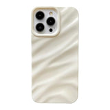 For Iphone 16 Pro Case,Water Ripple Pattern Curly Wave Shape Soft Phone Case (White)