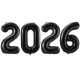 Black 2026 Number Balloons for New Year and Graduation Parties