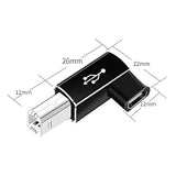 2 Pack Right Angle Usb B To Usb C Adapter, 90 Degree Type C Female To Midi Con