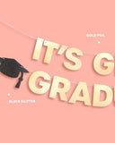 It's Giving Graduated Banner Gold Foil 6ft | Grad Party Decor