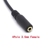 Angled 2.5mm Male to 3.5mm Female Audio Cable Headphone Adapter, 4 Pole 2.5 to 3.5 Stereo Earphone Headset Converter