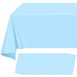 16 Pack Light Blue Plastic Tablecloth For Rectangle Tables, Premium Decorative Baby Blue Disposable Table Cloths For Parties, Rectangle Party Table Cover For Birthday Wedding Baby Shower, 54X108 Inch