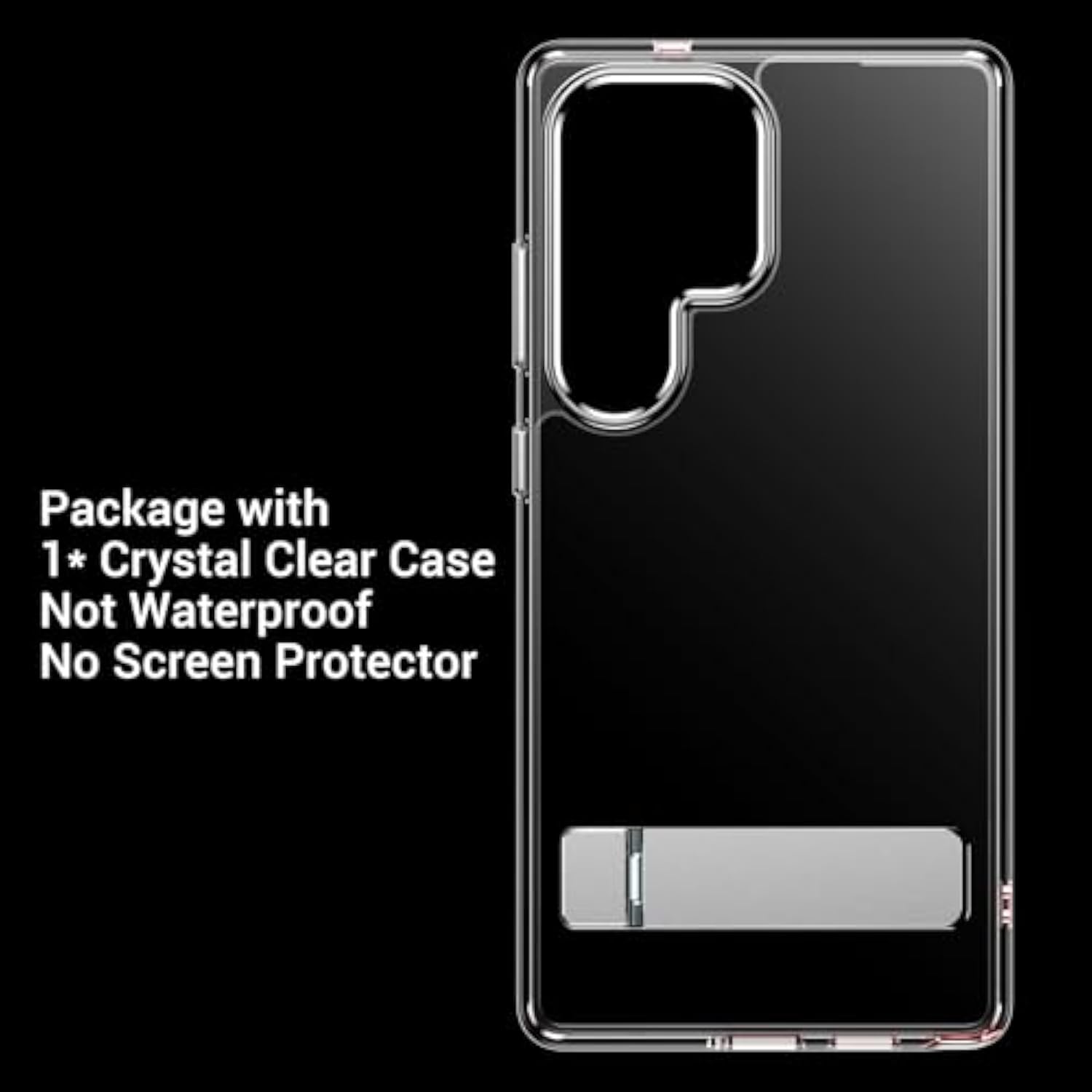 Designed For Samsung Galaxy S25 Ultra Case,[Built In Hidden Kickstand][Military Grade Drop Protection] [Never Yellowing] Slim Thin Phone Case For Galaxy S25 Ultra Case 6.9"- Crystal Clear