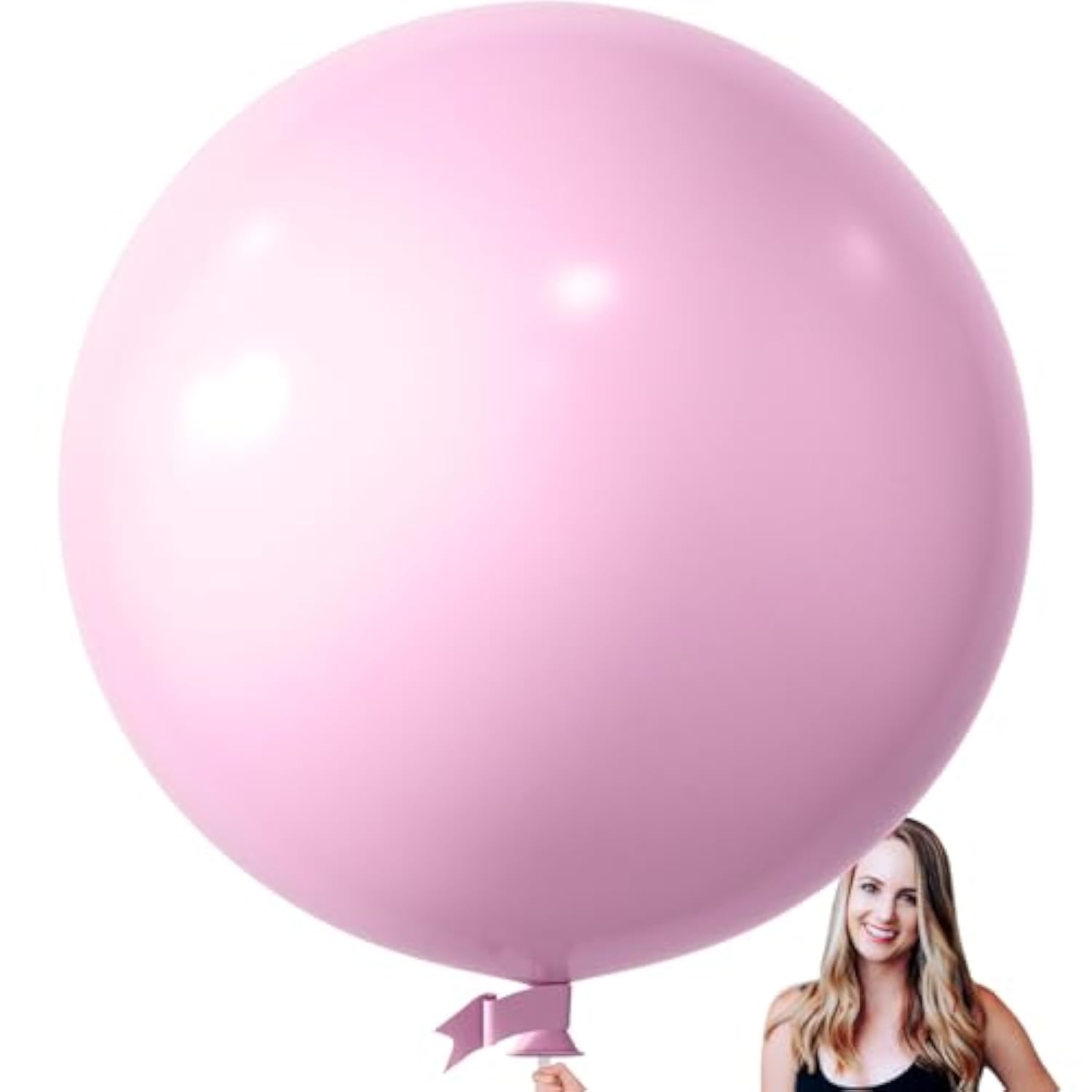 36 Inch Giant Pink Balloons, 6 Pack Large Round Pink Latex Balloons For Anniversary, Birthday, Christmas, Wedding, Baby Shower Party Decorations