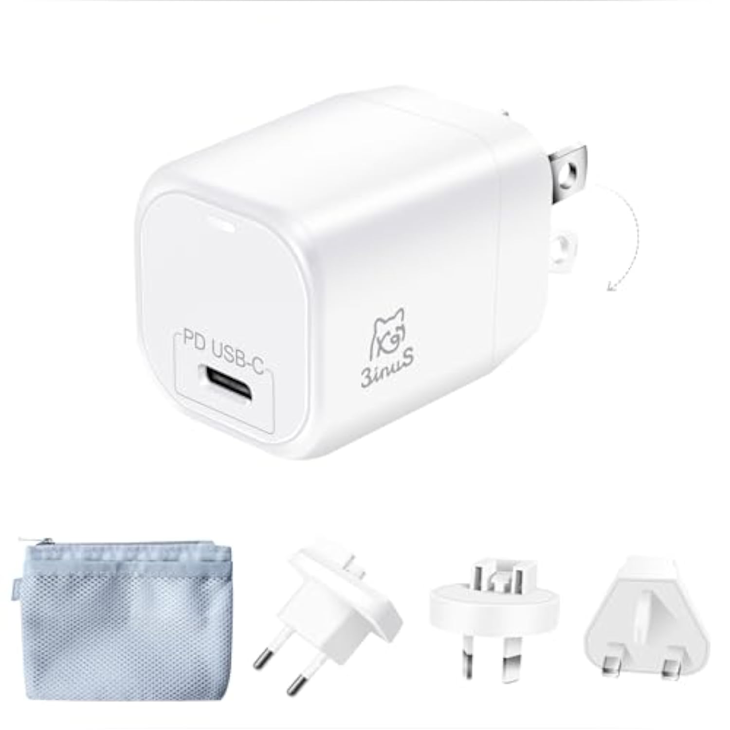 33W Usb-C Pd Wall Gan Charger, Phone 16/16 Plus/16 Pro/16 Pro Max Charger With Foldable Plug, Traveller Adapters, Use For Smartphone, Pad Pro Tablet, Macbook Air Etc.