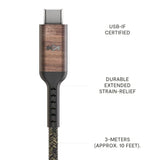 House Of Rewind Usb-C To Usb-A Cable: Braided Charging Cable, Usb-If And Mfi-Certified, 10Ft Long, Made With Sustainable Materials