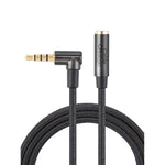 CableCreation 6FT Headphone Extension Cable, 3.5mm Aux Male to Female TRRS Audio Stereo, Right Angle Auxiliary HiFi with Silver-Plated Copper, 24K Gold Plated (Microphone) for Car Stereo