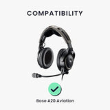 kwmobile Ear Pads Compatible with Bose A20 Aviation Headset Earpads - 2X Replacement for Headphones - Black