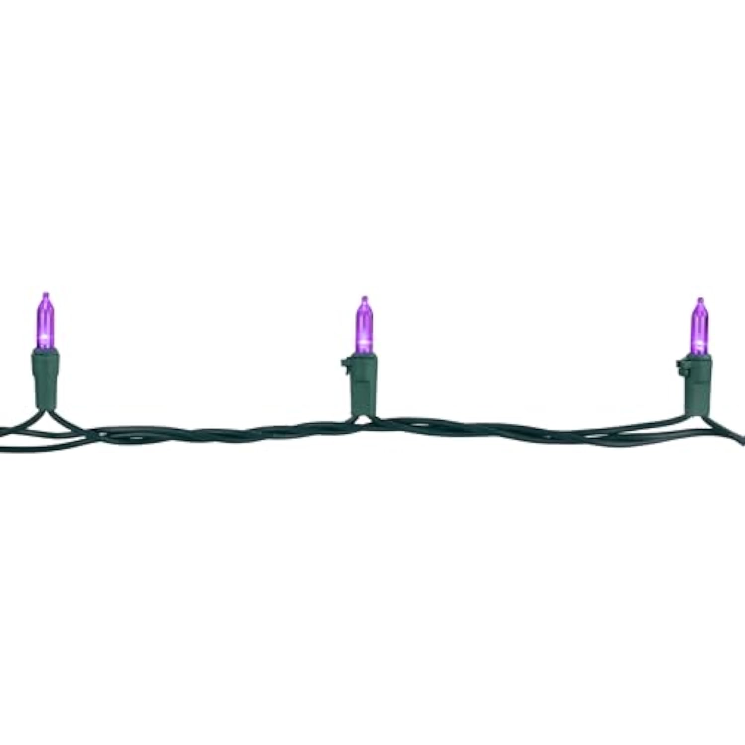 Led Mini Christmas Lights - Purple - 33' Green Wire - 100Ct