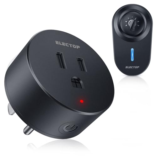 Remote Control Outlet, 15A/1500W Wireless Outlet Power Switch, No Wire Long Range Electrical Switch Plug On/Off For Lights, Fans, Christmas Lights, Household Appliance, 4000V Anti Surge Black