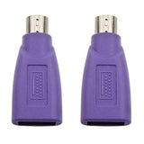 Usb To Ps2 Adapter 2Pcs Purple Usb Female To Ps/2 Male Converter Changer Adapt