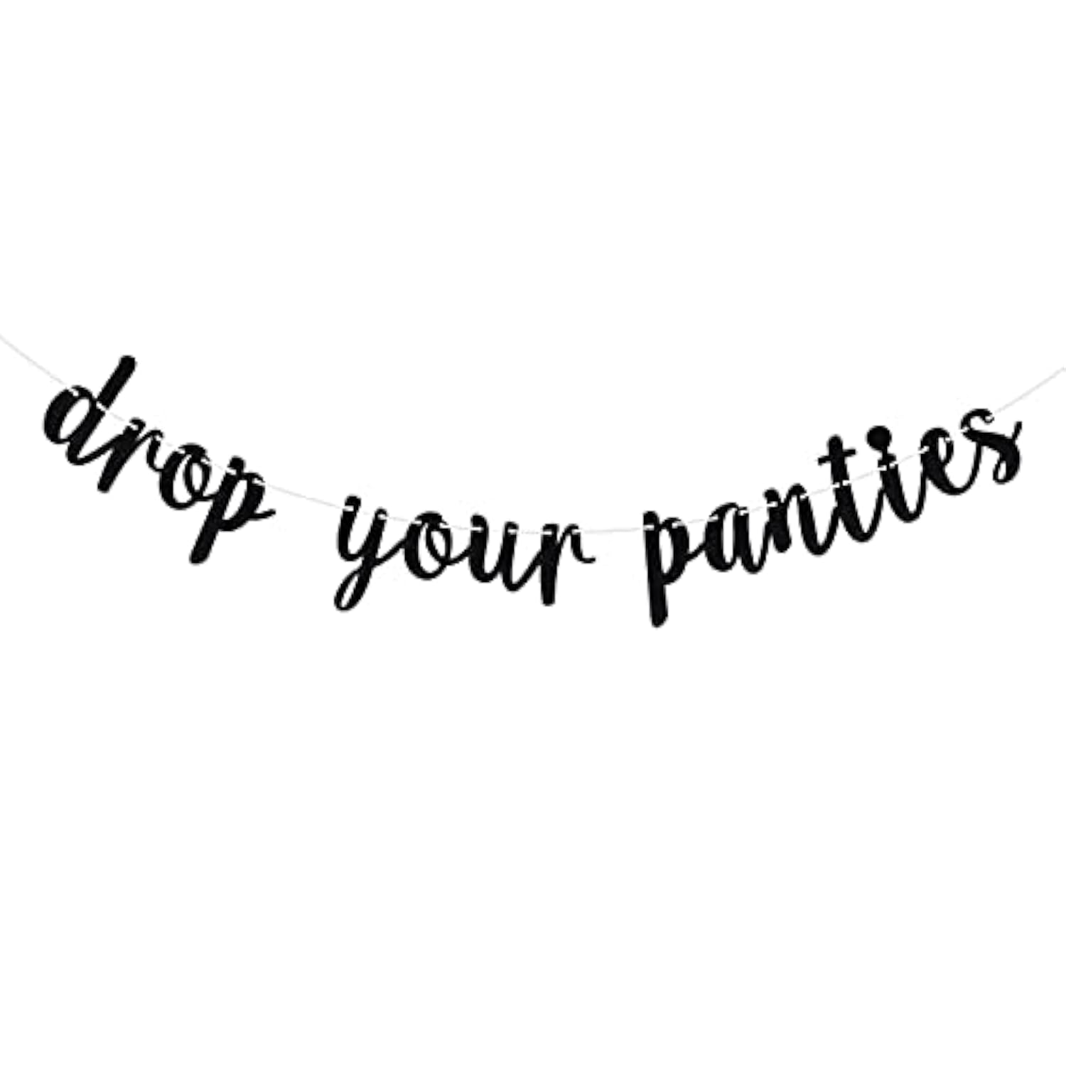 Black Glitter Drop Your Panties Banner Lingerie Shower Wedding Bachelorette Decor