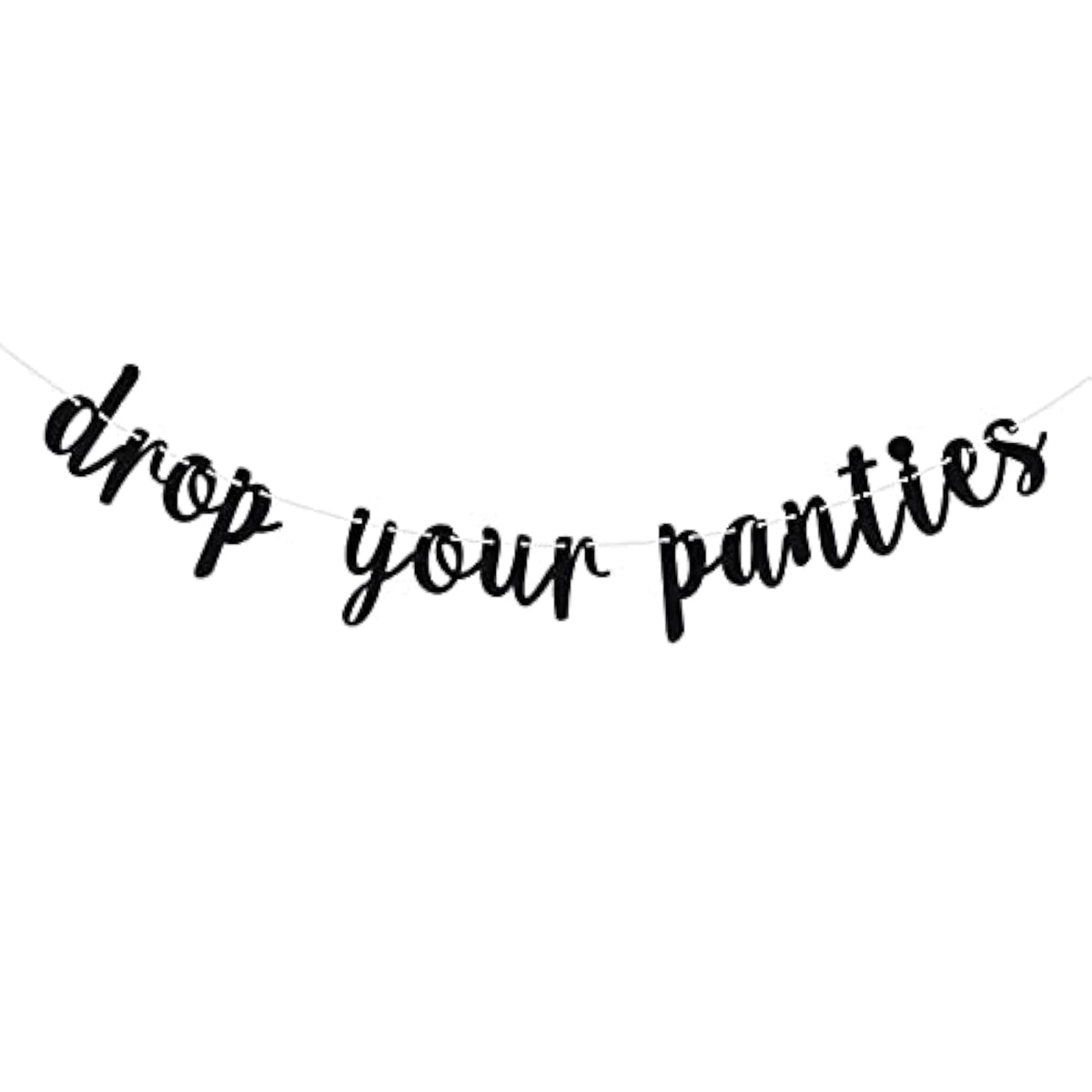 Black Glitter Drop Your Panties Banner Lingerie Shower Wedding Bachelorette Decor