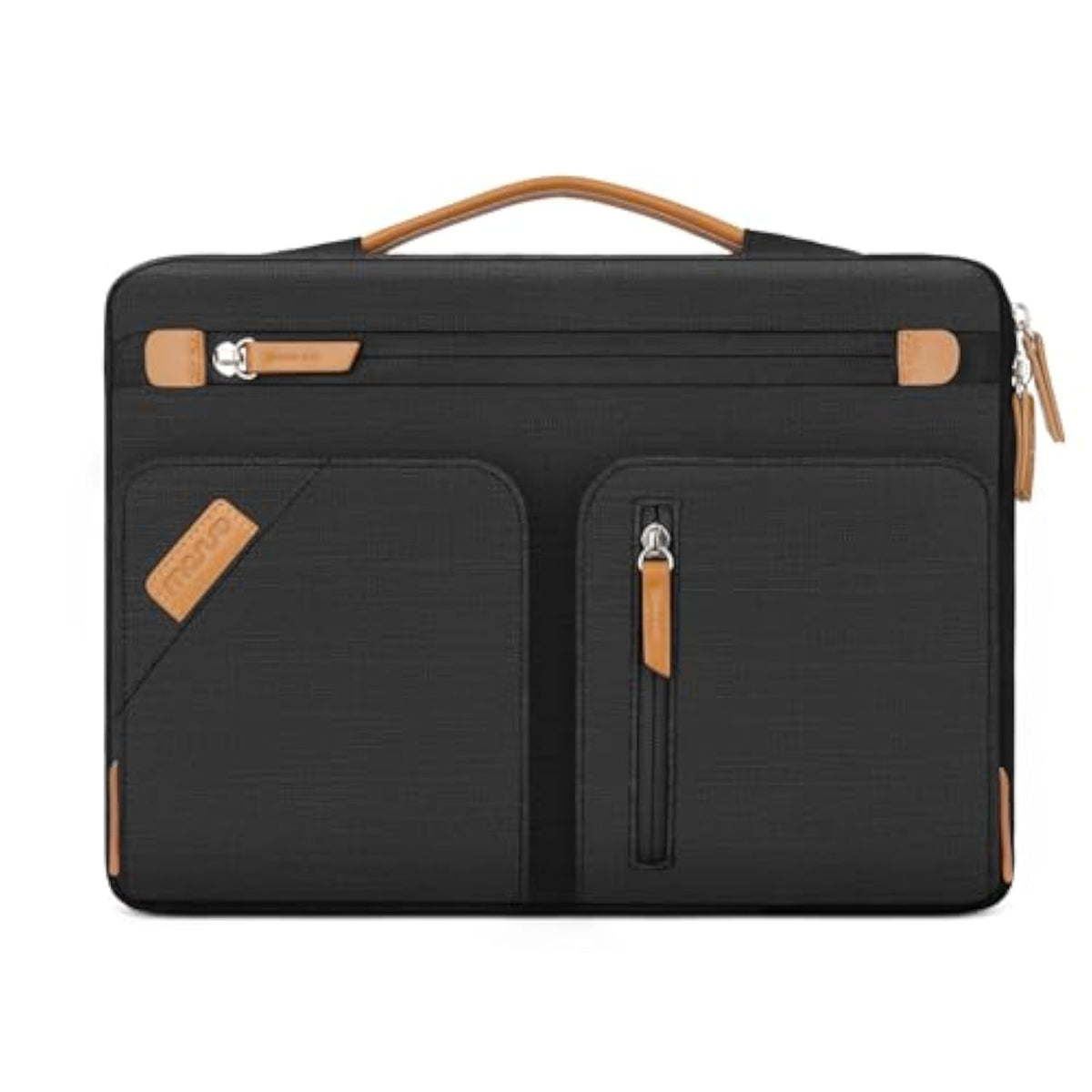 MOSISO 360 Protective Laptop Case 13.3 inch, 13-14 inch Laptop Sleeve Compatible with MacBook Air 13.6/Pro 13/Pro 14,HP Dell ASUS Lenovo, Side Open Carrying Bag with 4 Accessory Pockets & Belt, Black